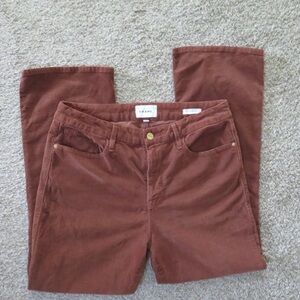 FRAME Le Crop Mini Boot Brown Corduroy Pants size 32